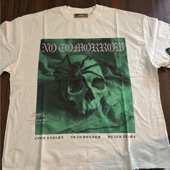 CIVIL REGIME NO TOMORROW Crawling Out Ripped Tee Size XL - Picture 1 of 1